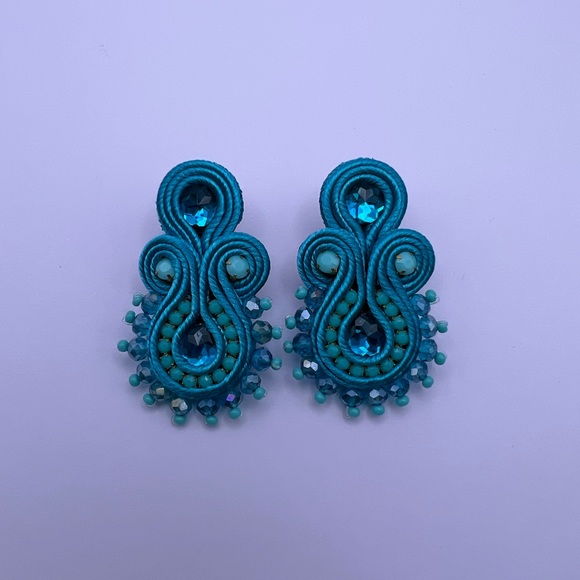 Elegant Art Deco-Inspired Soutache Earrings for Woman - Trendy Dangle Earrings - Picture 4 of 9